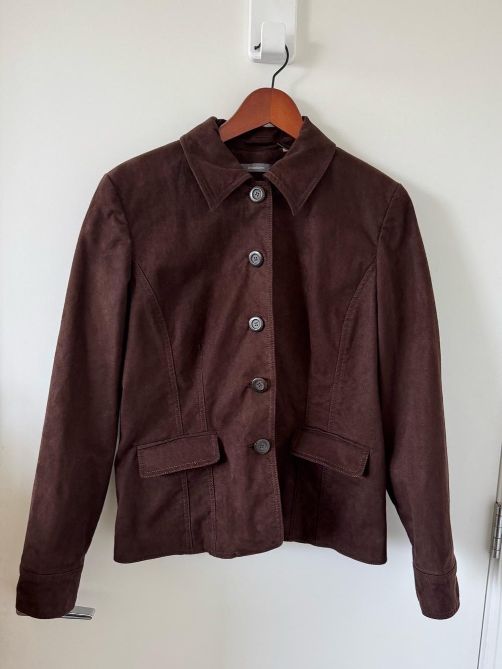 Liz Claiborne  Brown Suede Button-Front Women's Jacket